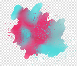 Teal and pink abstract illustration, Watercolor painting ...