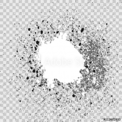 Silver explosion of paint splatter. Isolated on transparent ...