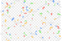 Falling shiny colorful confetti isolated on transparent background.