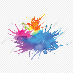 Multicolored Watercolor Stain Background Brush Effect, Multi ...