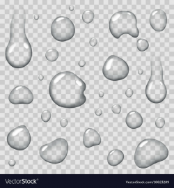 Huge water drops on transparent background