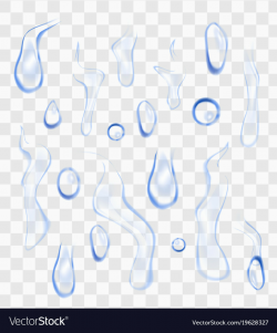 Realistic water drops on transparent background