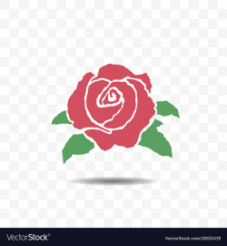 Red rose icon isolated on transparent background