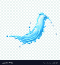 Realistic water splash on transparent background