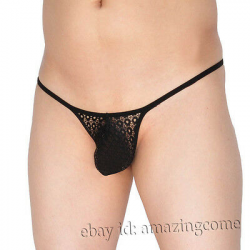 MEN\'S TRANSPARENT LACE G-String Underwear Ultra Micro Thong ...
