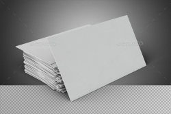 Stack of blank business card on Transparent background with ...
