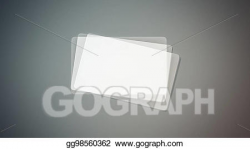 Drawing - Blank plastic transparent business cards stack ...