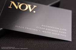 Beautiful clear plastic business cards with Gold Foil Stamp ...