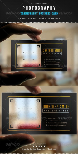 Photography - Transparent Business Card - Industry Specific ...