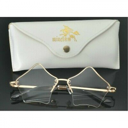 MINCL/SUPER CUTE STAR Shape Rimless Sunglasses Metal Frame ...
