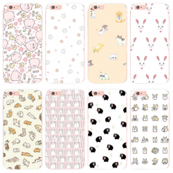 MaiYaCa Rabbit Cat Husky Lion Cute cartoon for iphone 6 6plus X XS XR TPU  Transparent For iphone 5 5s SE 7 8 8plus Phonecase