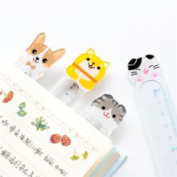 transparent yellow dog 15cm ruler
