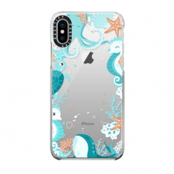 Classic Snap iPhone 6 Plus Case - Cute Sea Underwater Transparent Pattern  Seashell Seahorse Fish Octopus Dolphin Mint Pastel Baby Nursery
