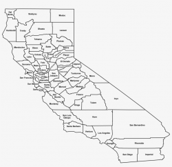 California County Map Outline With Cities Bamboodownunder ...