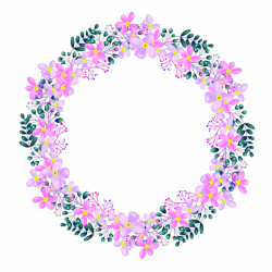 Cute And Colorful Flower Circle Border, Frame, Flower ...