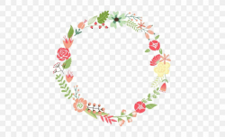 Flower Wreath Picture Frame Circle Clip Art, PNG, 500x500px ...