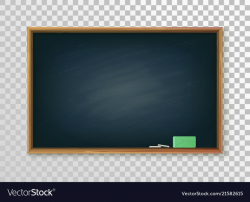 Blank college or school blackboard on transparent