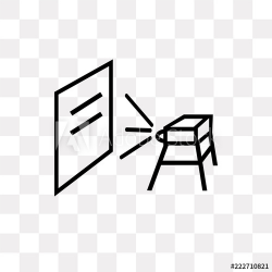 classroom projector icon on transparent background. Modern ...