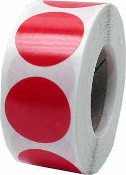 Red Transparent Color Coding Labels for Organizing Inventory 0.75 Inch  Round Circle Dots 500 Total Adhesive Stickers On A Roll