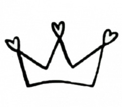 kawaii cute crown heart black white transparent sticker...