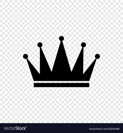 Black crown icon on transparent background