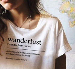 US $4.39 30% OFF|Wanderlust Definition T Shirt Travel Shirt Tumblr Clothing  Road Trip T Shirt Aesthetic Clothing Women\'s Graphic Tee Slogan Tee-in ...