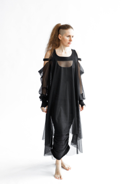 Black net transparent dress | Clothes | Transparent dress ...
