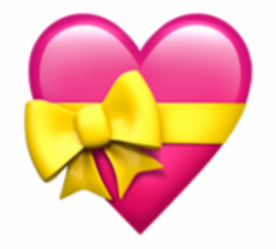 pink #yellow #bow #heart #emoji - Heart With Ribbon Emoji ...