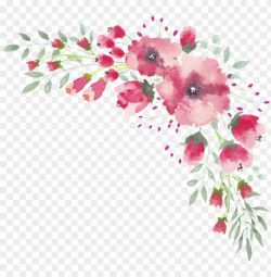 watercolor flower lace border - transparent watercolor ...