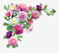 Flower Clipart - Flower Corner Border Png Transparent Png ...