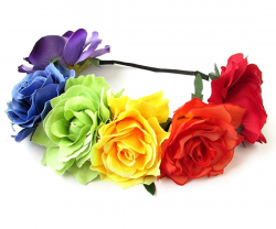 Details about DreamLily Rainbow Rose Hawaiian Stretch Flower Headband for  Garland Party