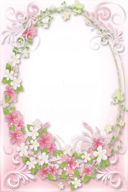 Transparent Soft Pink Flowers Frame | Flower frame ...