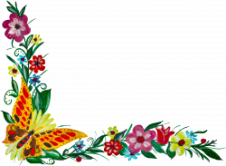 5 Flower Butterfly Corner (PNG Transparent) | OnlyGFX.com