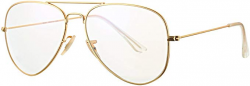 COASION Classic Non prescription Aviator Glasses Clear Lens Metal Frame  Eyewear for Men Women