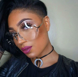 US $8.29 40% OFF|Emosnia Unique Hot transparent Eyeglasses Women Rimless  Glasses Oversized Clear Lens Big Size lunettes Sunglasses Female 2017-in ...