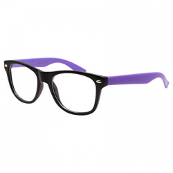 grinderPUNCH Kids Nerd Fake Glasses Clear Lens Colored Arms Geek Costume  Children\'s (Age 3-10) Purple