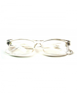 Casual Fashion Horned Rim Rectangular Frame Clear Lens Eye Glasses - Clear  - CG1875OO9H5