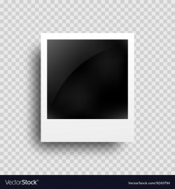 Realistic photo frame on transparent grid