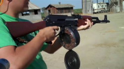 Transparent AK-47 Drum Magazine Dump (on the ground)