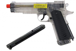 Well G292C Clear Transparent 1911 Co2 Non-Blowback Airsoft Pistol with  Additional Magazine