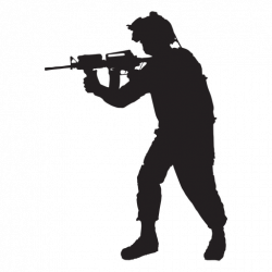 Soldier pointing rifle silhouette - Transparent PNG & SVG vector