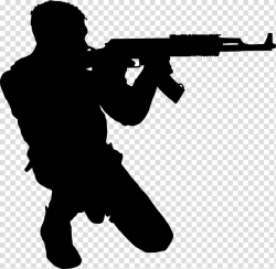 Silhouette Firearm Soldier, Soldier transparent background ...