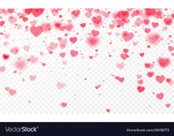 Heart confetti falling on transparent background