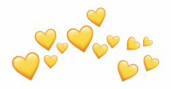 Hearts Yellow Crown Transparent Heart Emoji Background ...