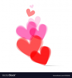 Transparent Hearts Set on White Background