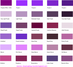 Hues, Shades and Tints of Purple – Common Names, Their RGB ...