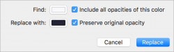 First impression of Sketch 48 Find and Replace Color feature