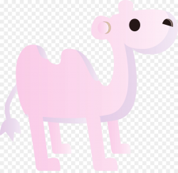 pink cartoon sticker camelid animal figure