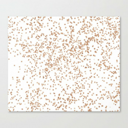 Rose gold glitter confetti on transparent background Canvas Print by  peggieprints