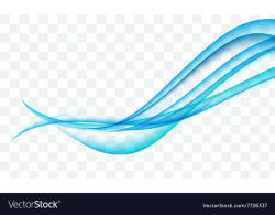 Abstract Blue Wave on Transparent Background